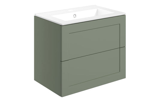 Sark 615mm Wall Hung 2 Drawer Basin Unit & Basin