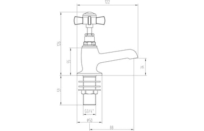 Dart Bath Taps - Chrome