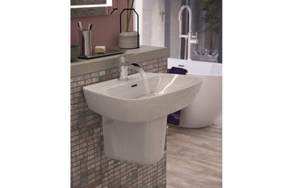 Afton 600x400mm 1TH Basin & Full Pedestal