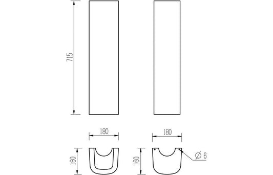 Cary 450x400mm 1TH Basin & Full Pedestal