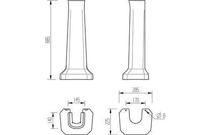 Beal Basin & Pedestal - H 880 x W 600 x D 500mm