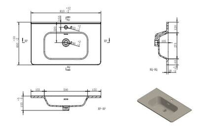 Alport 810mm 2 Drawer Wall Unit & Basin