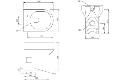 Amber Back To Wall Comfort Height WC & Soft Close Seat