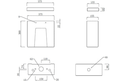 Amber Close Coupled Open Back WC & Soft Close Seat