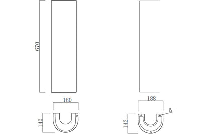 Amber Basin & Full Pedestal - H 810 x W 500 x D 390mm