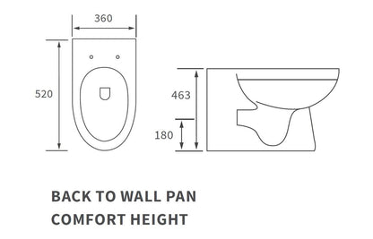 Amber Back To Wall Comfort Height WC & Soft Close Seat