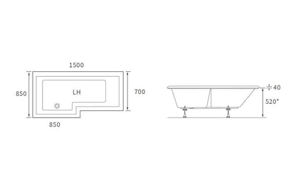 Adur L Shape Shower Bath Pack