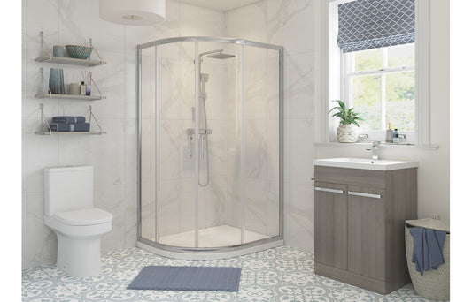 Wiley 900x760mm 2 Door Offset Quadrant - Chrome
