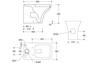 Beauly Short Projection Close Coupled Fully Shrouded WC & Wrapover Soft Close Seat