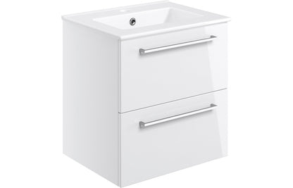 Greta Wall Hung 2 Drawer Basin Unit & Basin - H 518 x W 510 x D 390mm