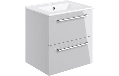 Greta Wall Hung 2 Drawer Basin Unit & Basin - H 518 x W 510 x D 390mm