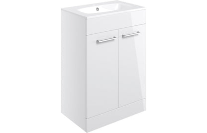 Greta Floor Standing 2 Door Basin Unit & Basin - H 848 x W 610 x D 460mm