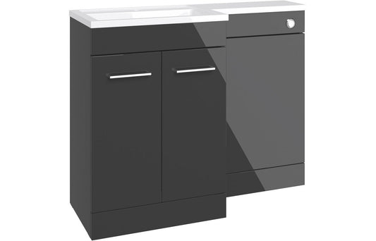 Tay Floor Standing L-Shape Pack & Basin - H 860 x W 1100 x D 390/210mm