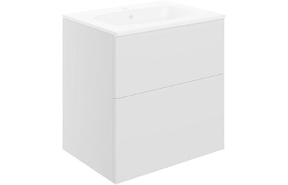 Valency Wall Hung 2 Drawer Basin Unit & Basin - H 618 x W 610 x D 460mm
