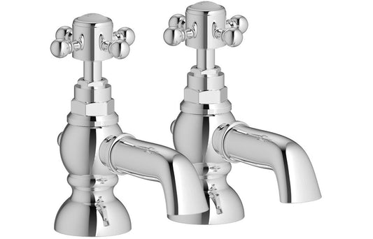 Morda Bath Pillar Taps - Chrome