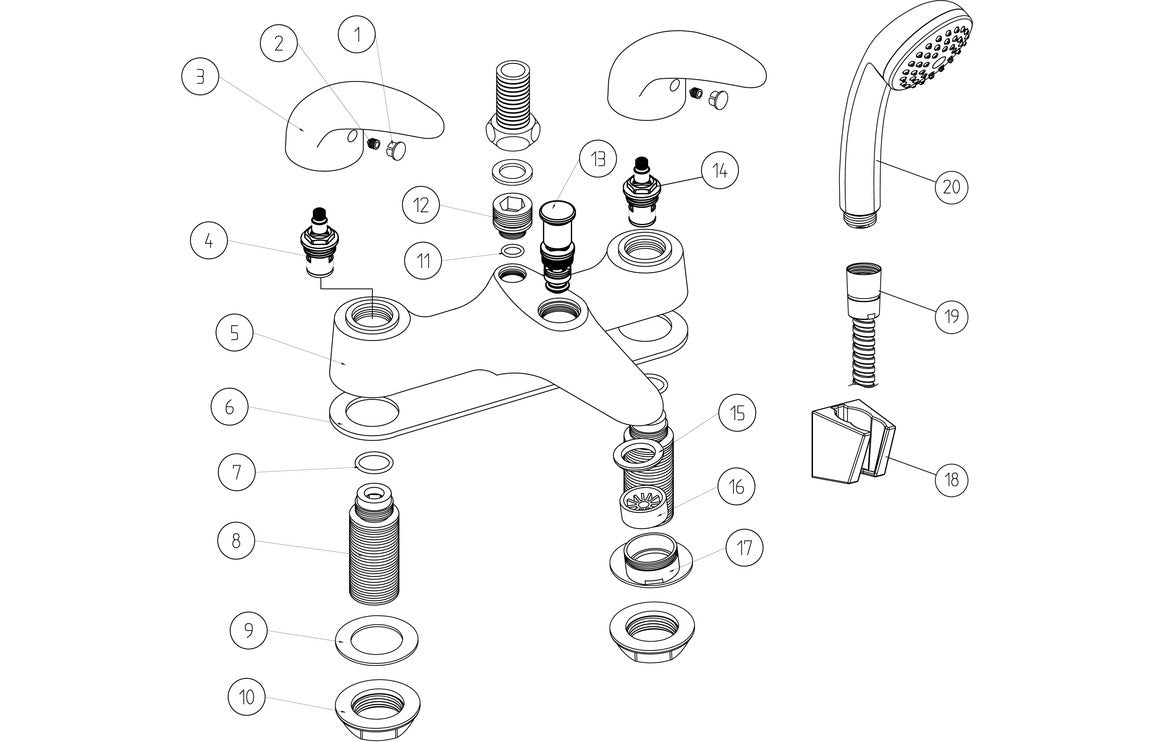Jordan Low Pressure Bath/Shower Mixer - Chrome