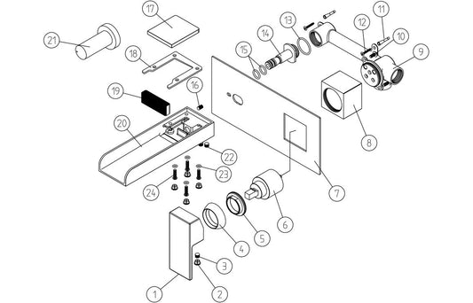 Glen Wall Mounted Basin Mixer - Chrome