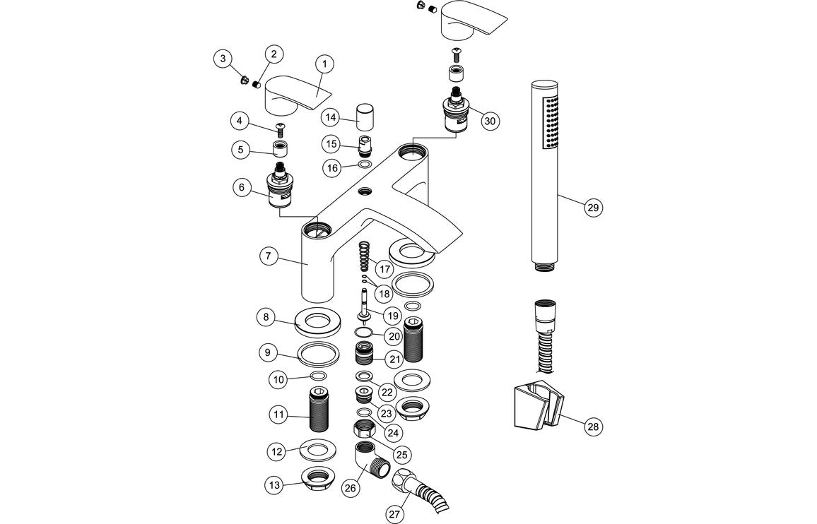 Lark Bath/Shower Mixer - Chrome
