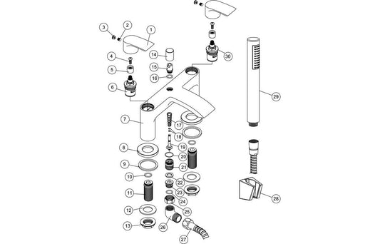 Lark Bath/Shower Mixer - Chrome