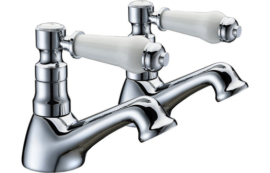Isis Bath Pillar Taps - Chrome
