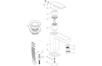 Perry Cloakroom Basin Mixer & Waste - Chrome