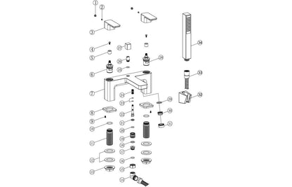 Perry Bath/Shower Mixer & Bracket - Chrome