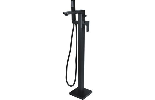 Isla Floor Standing Bath/Shower Mixer - Matt Black