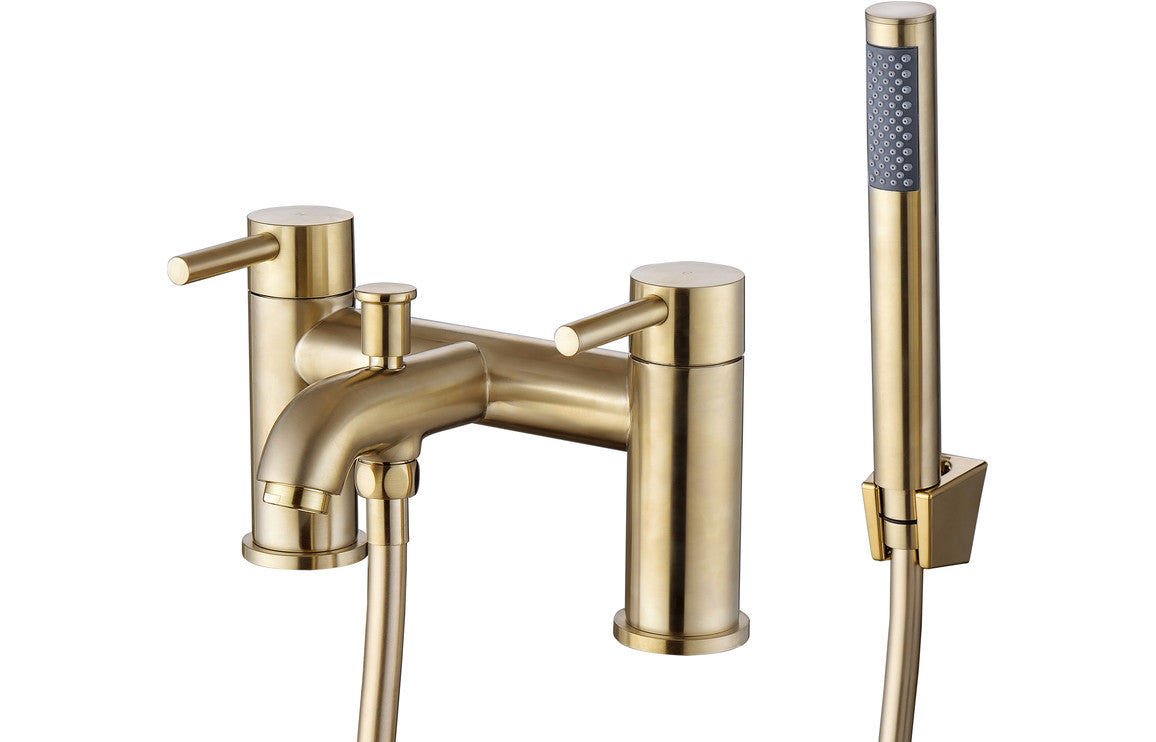 Medina Bath/Shower Mixer & Bracket - Brushed Brass