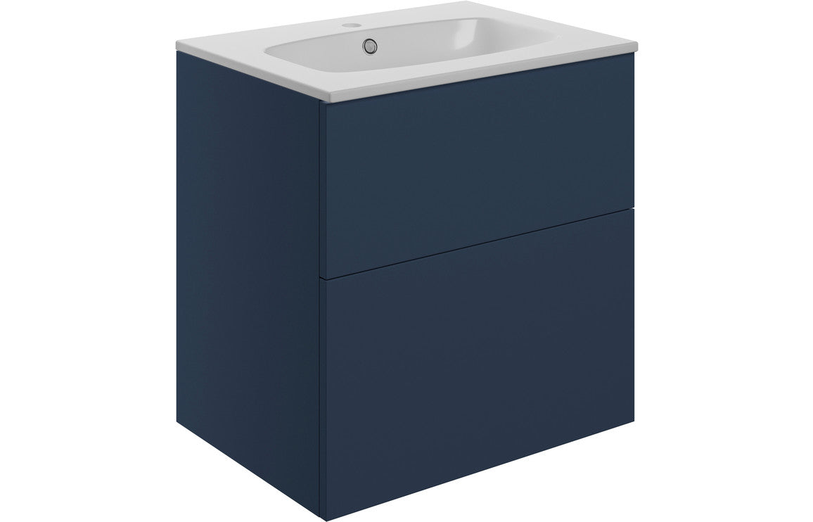 Valency Wall Hung 2 Drawer Basin Unit & Basin - H 618 x W 610 x D 460mm