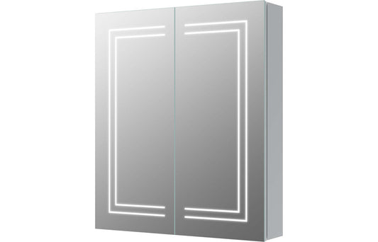 Esk 2 Door Front-Lit LED Mirror Cabinet - H 700 x W 600 x D 135mm