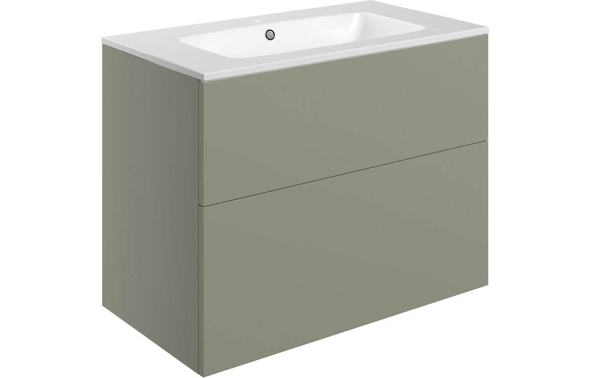 Valency Wall Hung 2 Drawer Basin Unit & Basin - H 618 x W 815 x D 460mm