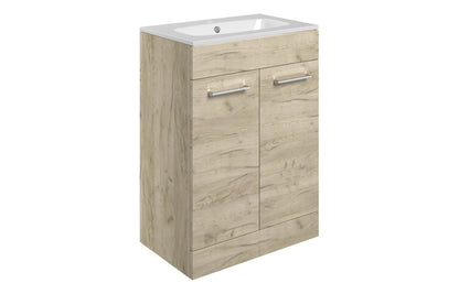 Greta Floor Standing 2 Door Basin Unit & Basin - H 848 x W 610 x D 460mm