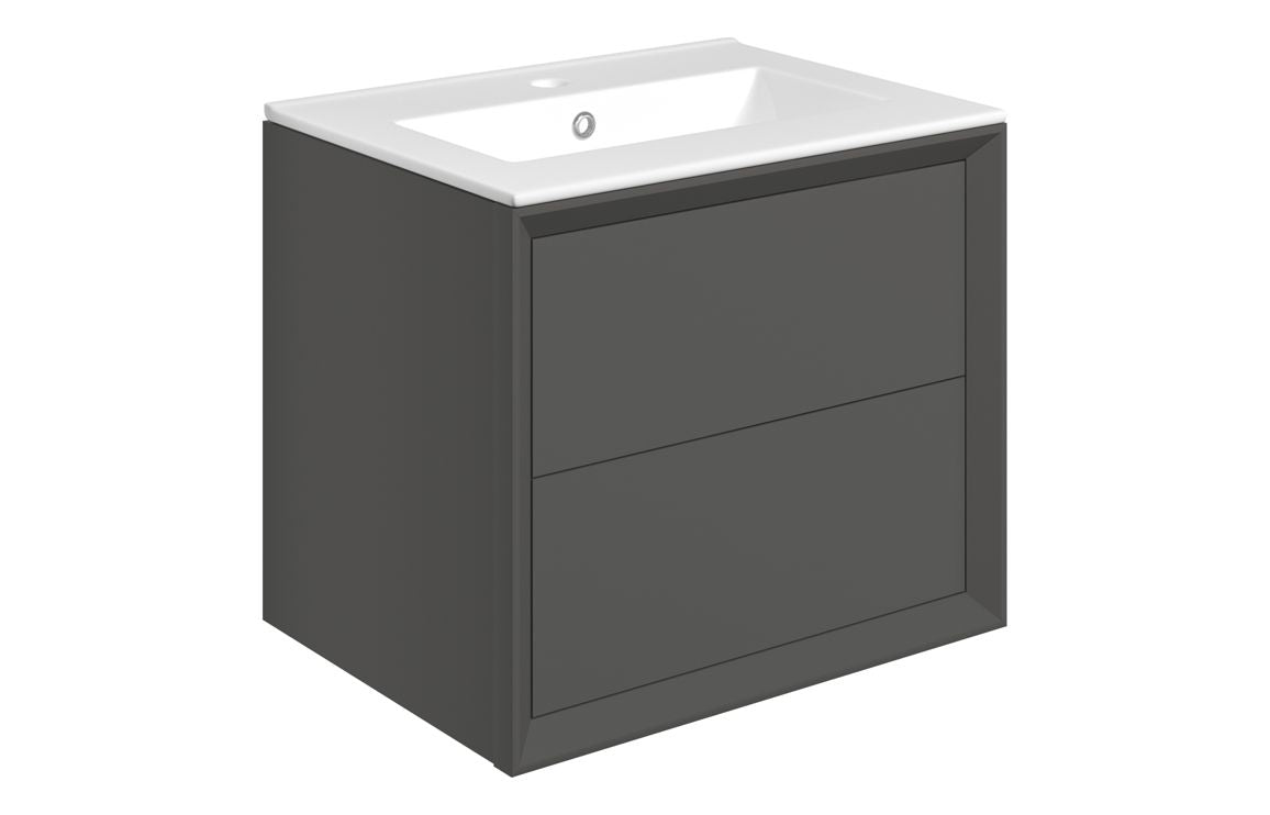 Liddel 615mm Wall Hung 2 Drawer Basin Unit & Basin