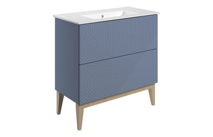 Fowey 815mm Floor Standing 2 Drawer Basin Unit & Basin