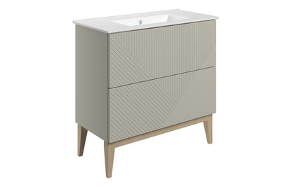 Fowey 815mm Floor Standing 2 Drawer Basin Unit & Basin