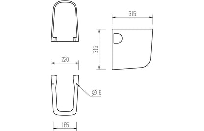 Calder Basin & Semi Pedestal - H 435 x W 600 x D 400mm