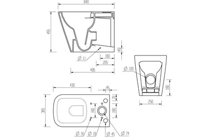 Calder Rimless Close Coupled Fully Shrouded Comfort Height WC & Soft Close Seat