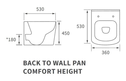 Calder Rimless Back To Wall Comfort Height WC & Soft Close Seat