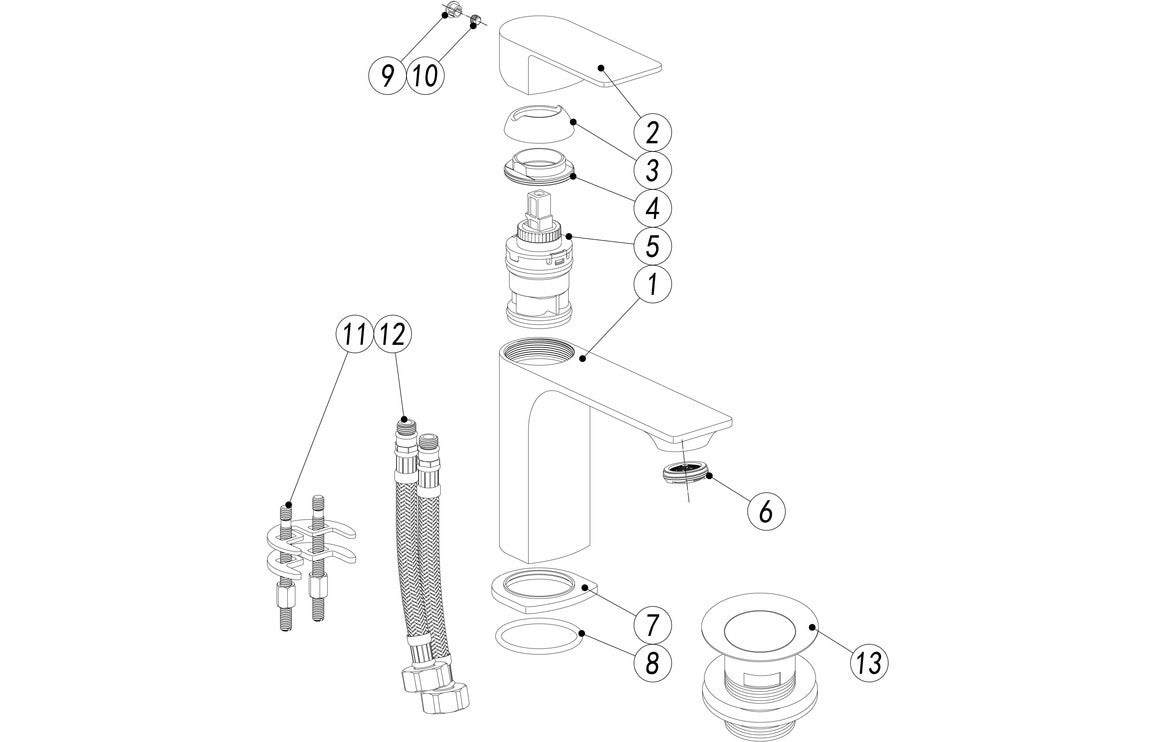 Dane Basin Mixer & Waste - Chrome
