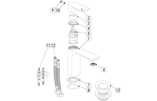 Dane Basin Mixer & Waste - Chrome