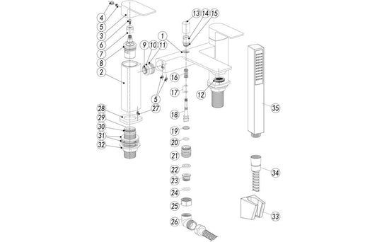 Dane Bath/Shower Mixer - Chrome